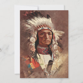Hiawatha Native Indian Chief Porträtt Inbjudningar