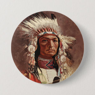 Hiawatha Native Indian Chief Porträtt Knapp