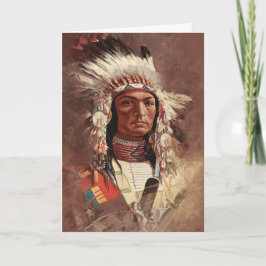 Hiawatha Native Indian Chief Porträtt Kort