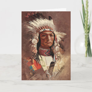 Hiawatha Native Indian Chief Porträtt Kort