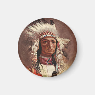 Hiawatha Native Indian Chief Porträtt Magnet
