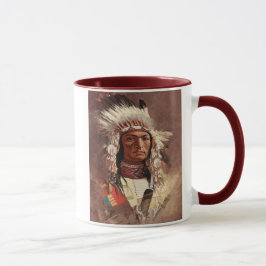 Hiawatha Native Indian Chief Porträtt Mugg