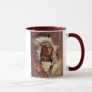 Hiawatha Native Indian Chief Porträtt Mugg