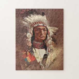 Hiawatha Native Indian Chief Porträtt Pussel