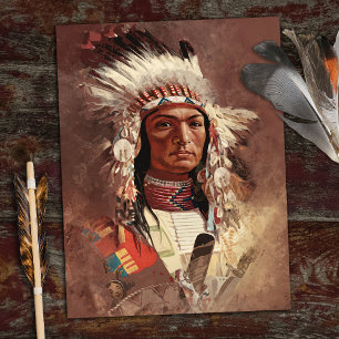 Hiawatha Native Indian Chief Porträtt Vykort