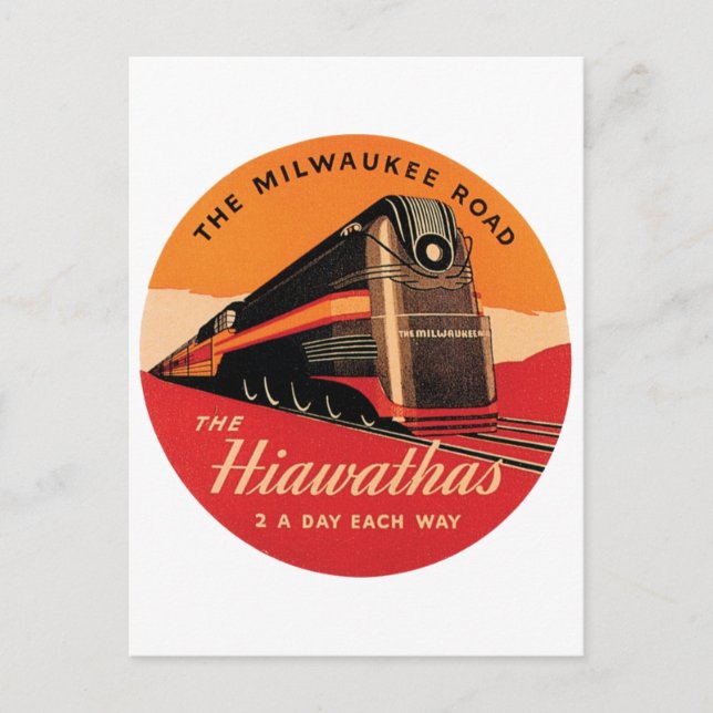 Hiawathas Milwaukee Road Vykort (Framsida)