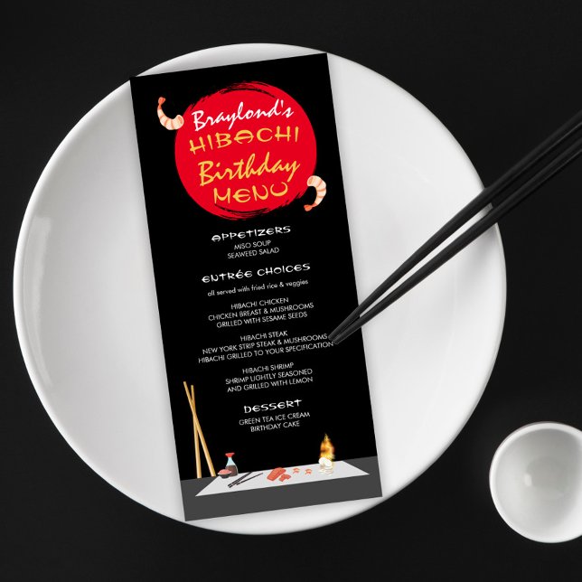 Hibachi Birthday Dinner Hibachi Party Menu Meny (Skapare uppladdad)