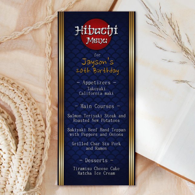 Hibachi Birthday Menu Meny (Skapare uppladdad)