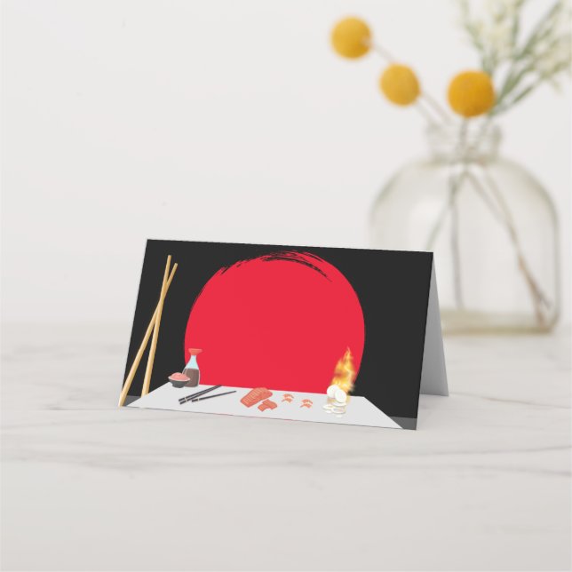 Hibachi Birthday Midday Place Cards Placeringskort (Framsida)