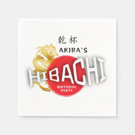 Hibachi Chef Japansk sushi BBQ Dragon Birthday Pappersservett