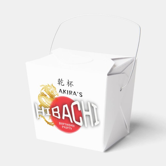 Hibachi Chef Japansk sushi BBQ Dragon Birthday Presentaskar (Framsidan Sidan)