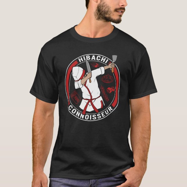 Hibachi Connoiseur Dabbing Chef Japanese Cuisine J T Shirt (Framsida)