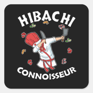Hibachi Connoisseur Hibachi Grill Gift Hibachi Fyrkantigt Klistermärke