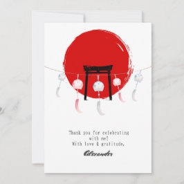 Hibachi Födelsedagsfest Vind Chimes Furin japanska Tack Kort