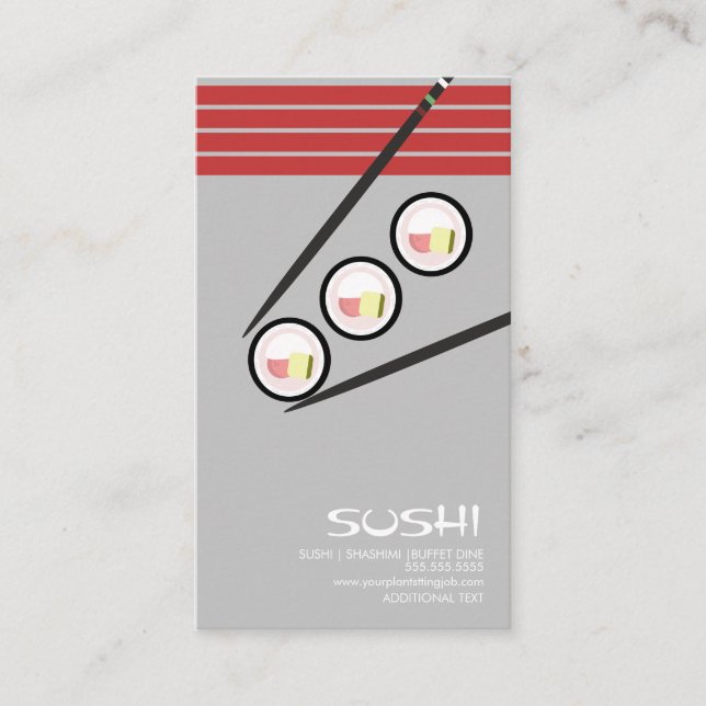 Hibachi Japan Asiatisk Sushi Logotyp Visitkort (Framsida)