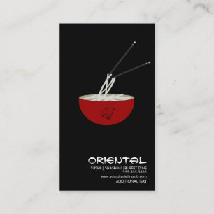 Hibachi Japan Asiatisk Sushi Ramen Logotyp Visitko Visitkort