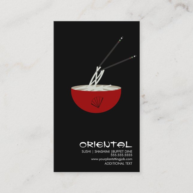 Hibachi Japan Asiatisk Sushi Ramen Logotyp Visitko Visitkort (Framsida)
