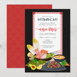 Hibachi Japansk BBQ Grill Chef-Födelsedagsfest Inbjudningar