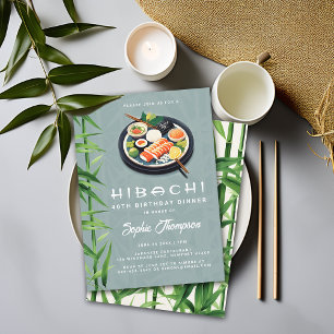 Hibachi Japansk tema, Chic, Födelsedagsfest Inbjudningar