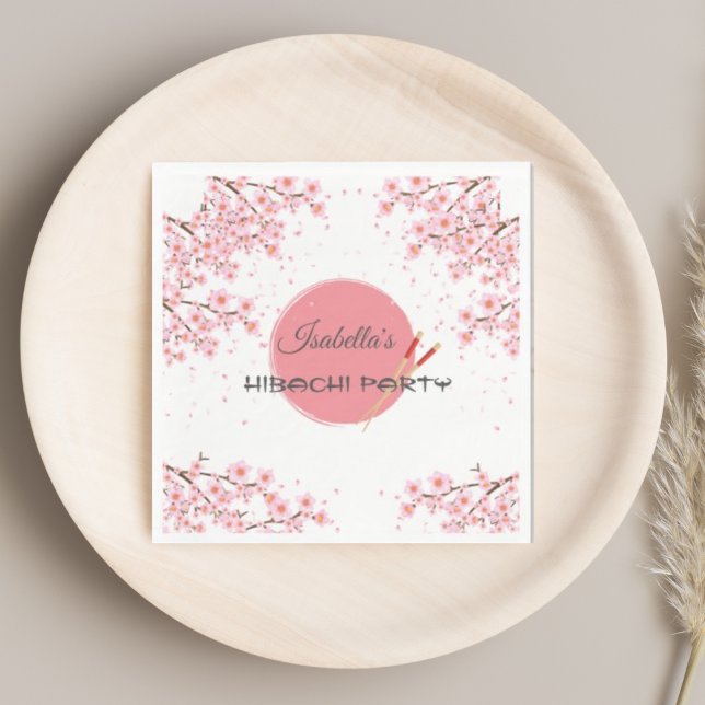 Hibachi Japanska Födelsedagsfesten Middag Pappersservett (Skapare uppladdad)