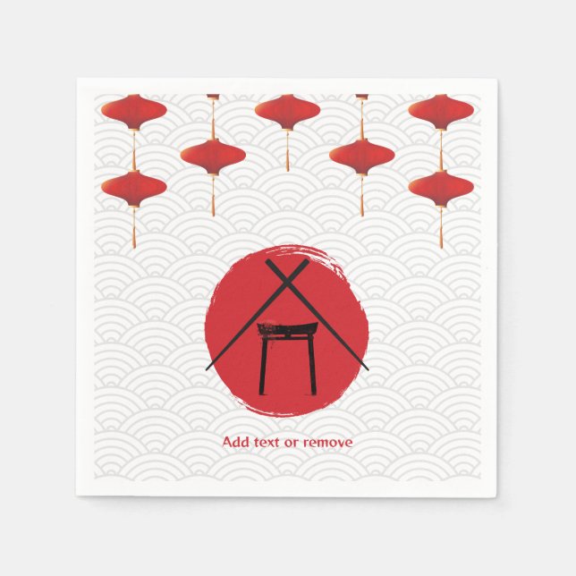 Hibachi Theme Födelsedagsfest Private Chef Japansk Pappersservett (Framsidan)