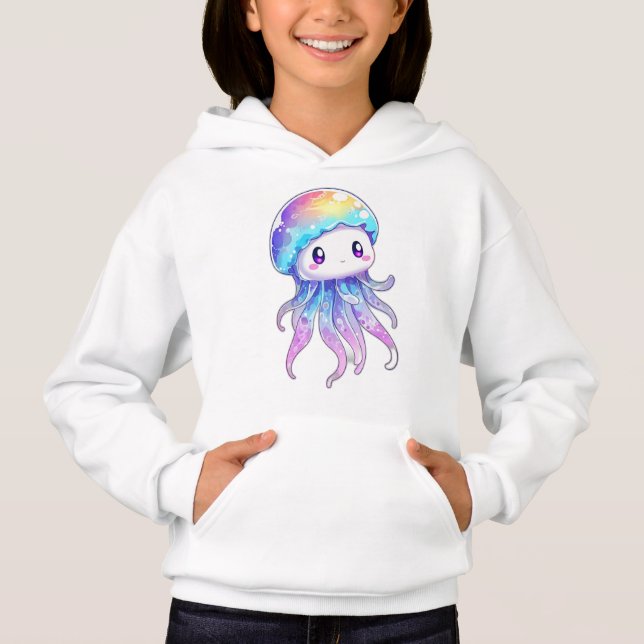 Hibi Stil Måne Jellyfish hoodie T Shirt (Framsida)