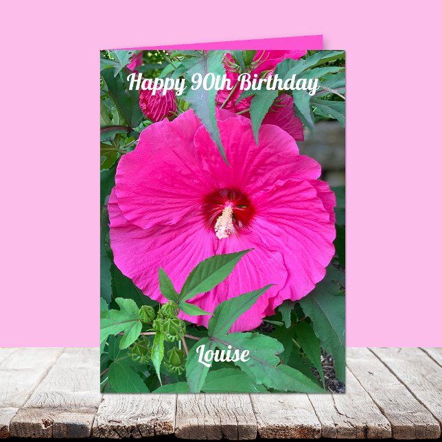 Hibiscus 90:e födelsedag för kvinnliga kort (Skapare uppladdad)