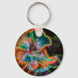Hibiscus Abstrakt Art Flower-Personlig Nyckelring