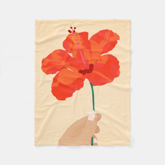Hibiscus-affär Fleecefilt (Framsidan)