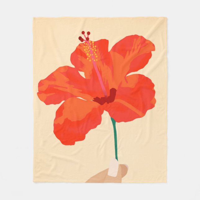 Hibiscus-affär Fleecefilt (Framsidan)