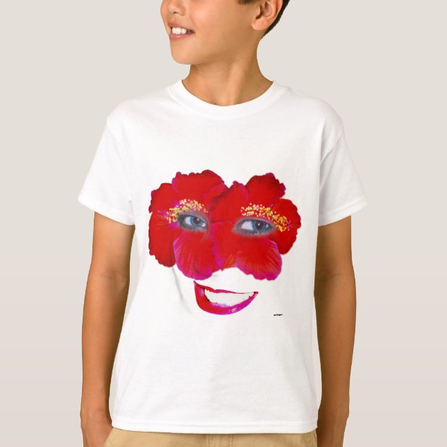 Hibiscus Ansikte med sjömil - Röd Tee Shirt (Framsida)
