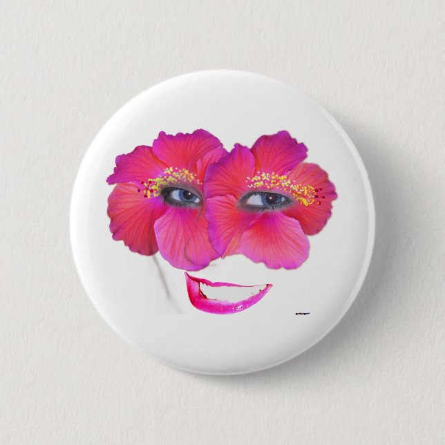 Hibiscus Ansikte med sjömil - Rosa Knapp (Framsida)
