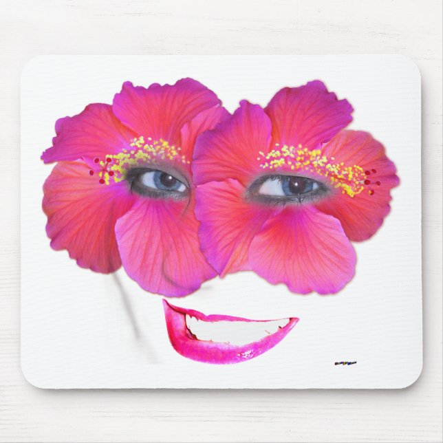 Hibiscus Ansikte med sjömil - Rosa Musmatta (Framsidan)
