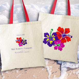 Hibiscus Art Flowers Bröllop Favor Tote Bag Tygkasse