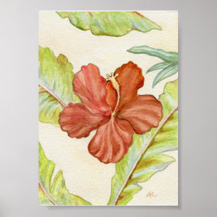 Hibiscus Art Skriv ut 5x7 Poster