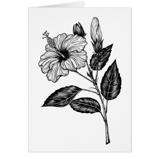 Hibiscus-blomma III Hälsningskort (Framsidan)
