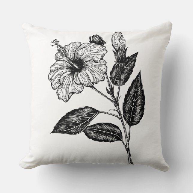 Hibiscus-blomma III Kudde (Framsida)