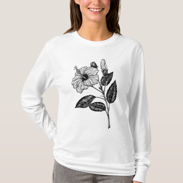 Hibiscus-blomma III T Shirt (Framsida)