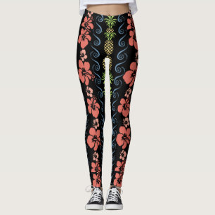 Hibiscus blomma med ananas leggings