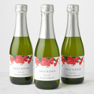 Hibiscus blomma Mini Sparkling Vin Flaska etikette
