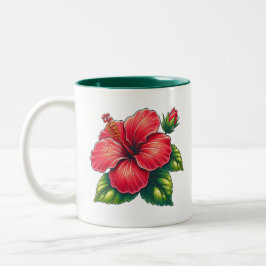 Hibiscus-blomma, två ton Två-Tonad mugg