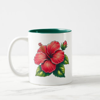 Hibiscus-blomma, två ton Två-Tonad mugg