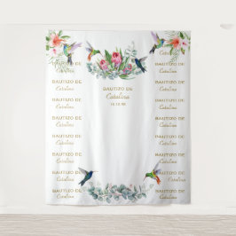 Hibiscus Blommig Steg & Upprepa Bautizo Bakgrund