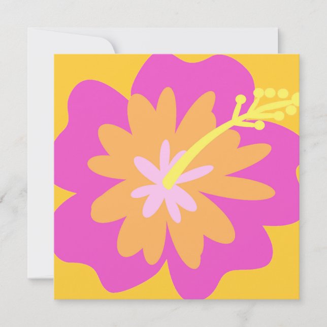 Hibiscus-blommiga inbjudan (Framsida)