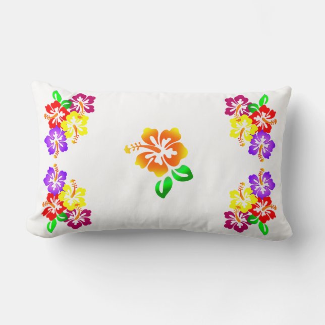 Hibiscus Blommigt Lumbar Pillow Lumbarkudde (Framsida)
