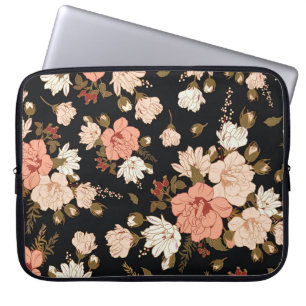Hibiscus-Blommigt: Sömlös Mönster design Laptop Fodral