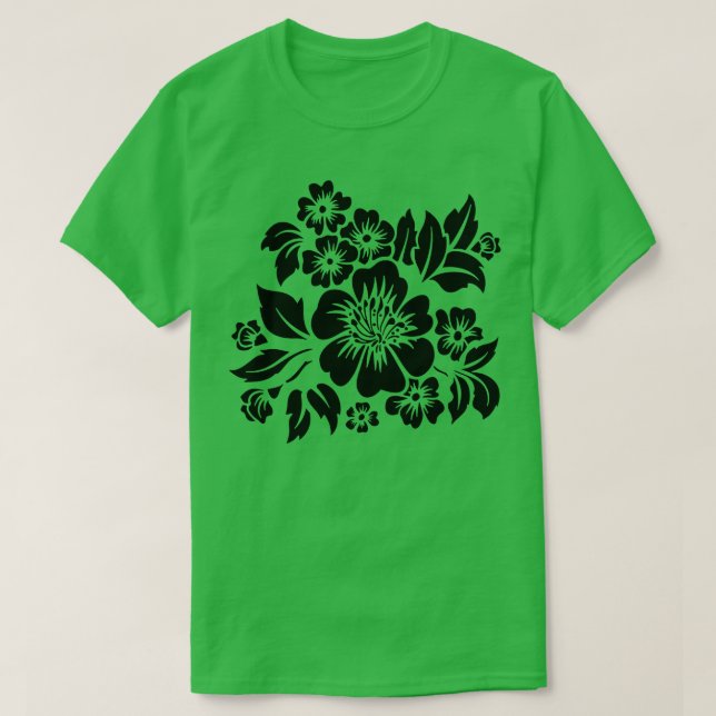 Hibiscus Blommigt SommarutklippStencilFormat TShir T Shirt (Design framsida)
