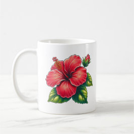 Hibiscus-blommor, klassisk keramik kaffemugg