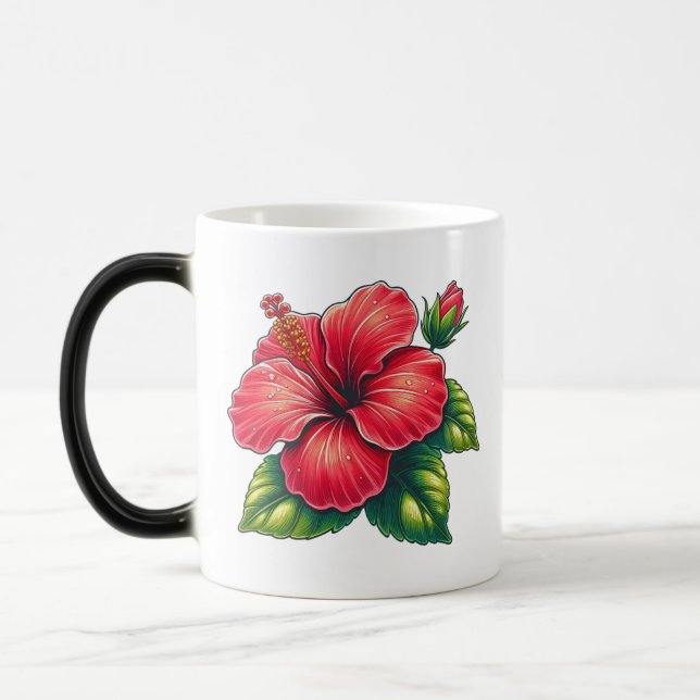 Hibiscus blommor Morphing Magisk Mugg (Vänster)