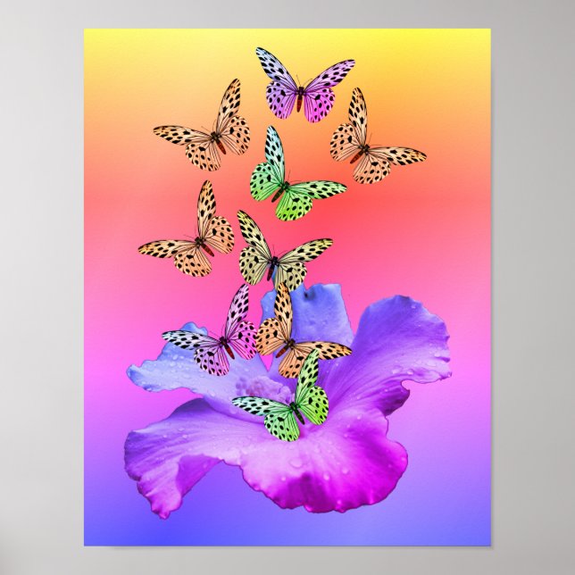 Hibiscus blommor och färgämnen poster (Framsidan)